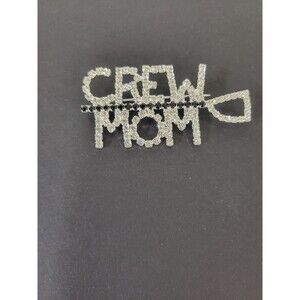 CREW MOM with Sparkly Crystal OAR Pin (with clear oar blade and black oar han...